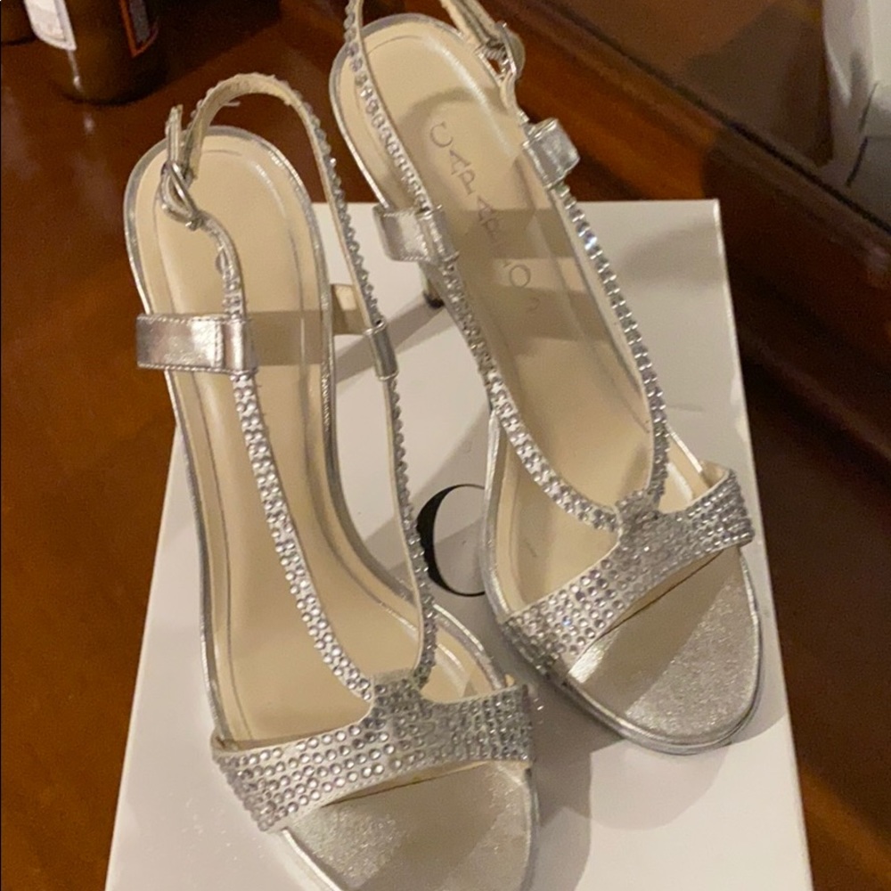 Silver studded heels
